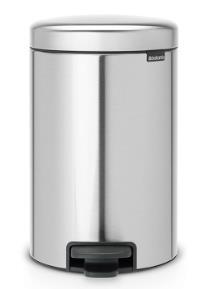 Atkritumu tvertne ar pedāli NewIcon, 3l, matt steel FPP - Image 1