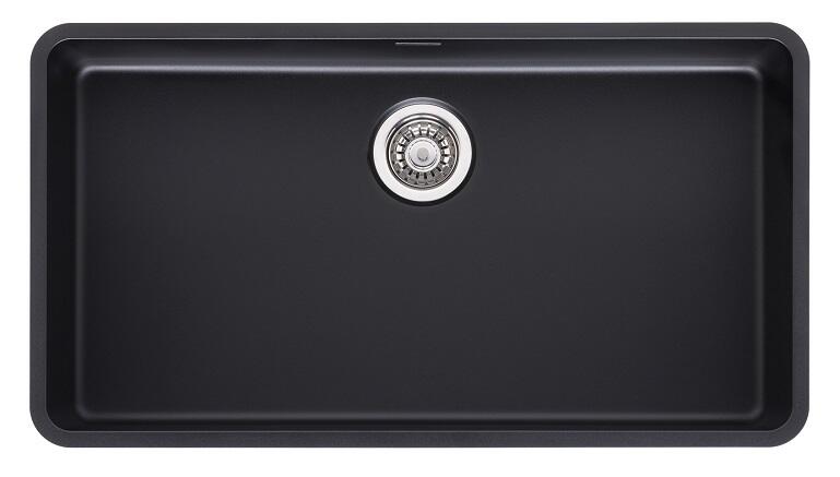 Virtuves izlietne Ohio 80x42 (L), viena bļoda, 840x460 mm, jet black - Image 1