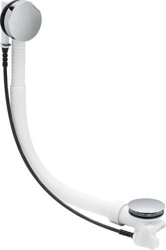 Vannas izplūde ar pārplūdi Simplex, bez sifona daļas, trose 560 mm, plastmasa, balts/hroms - Image 1