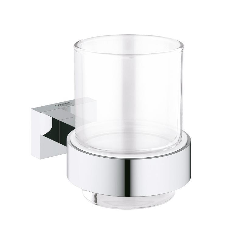 Glāze ar turētāju Essentials Cube, hroms - Image 1