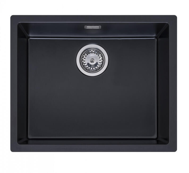 Virtuves izlietne Texel 50 (L), viena bļoda, 550x450 mm, pure black - Image 1
