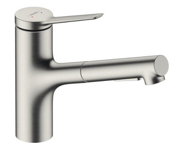 Virtuves izlietnes maisītājs ar izvelkamu dušu Zesis M33-150 2jet, stainless steel finish + sBox - Image 1