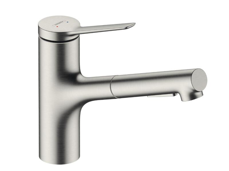 Virtuves izlietnes maisītājs ar izvelkamu dušu Zesis M33-150 2jet, stainless steel optic - Image 1