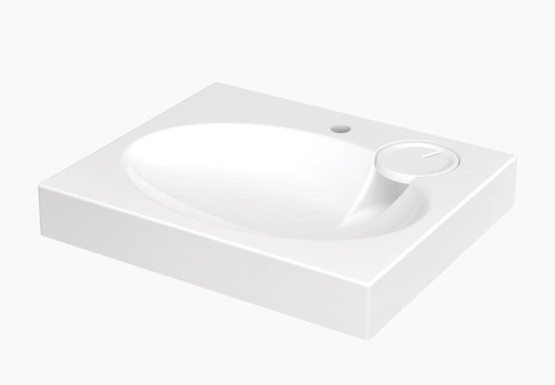 Izlietne Claro Mini, 600x500 mm, ar stiprinājumiem un sifonu, ar ziepju trauku, balta - Image 1