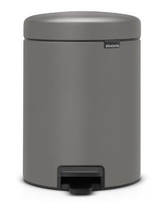 Atkritumu tvertne ar pedāli NewIcon, 5l, mineral concrete grey - Image 1