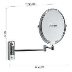 Spogulis Gaia, d=180 mm, parastais un 3x palielināmais, hroms - Image 1