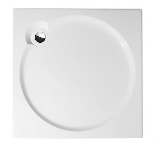 Dušas paliktnis Aloha P, 900x900 mm, h=125 mm, ar sifonu, balts akrila - Image 1