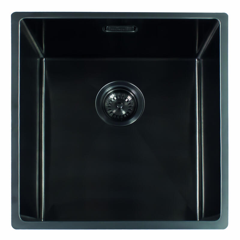 Virtuves izlietne Miami (L), viena bļoda, 400x400 mm, gun metal - Image 1