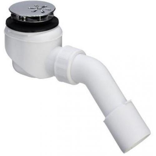 Dušas paliktņa sifons Domoplex, 75x40/50 mm, plastmasa, balts/hroms - Image 1
