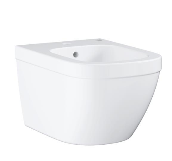 Bidē EuroCeramic, stiprināms pie sienas, 374x540 mm, balts - Image 1