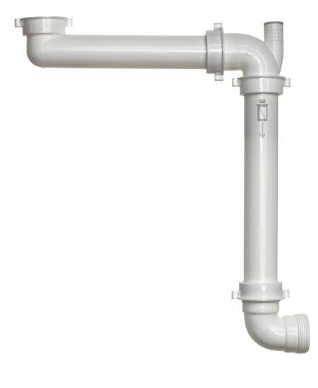 Virtuves izlietnes sifons Panama, 1½ x 40 mm, novirzītais, ar pieslēgu, plastmasa, balts - Image 1