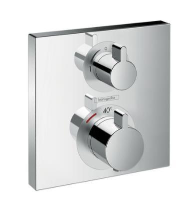 Iebūvējamā termostata Ecostat Square virsapmetuma daļa, ar 2 izejām, hroms - Image 1