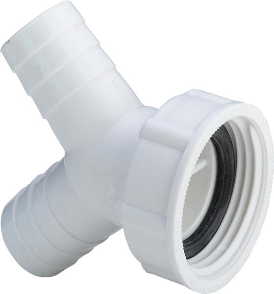Sifona dubultpieslēgs, plastmasa, balts - Image 1