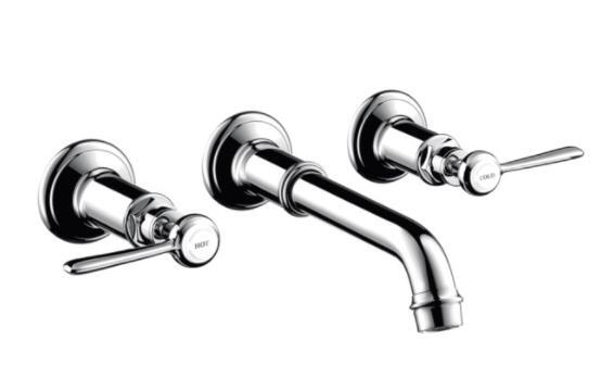 Iebūvējamā izlietnes maisītāja Axor Montreux virsapmetuma daļa, 3 caurumu, no sienas, hroms - Image 1