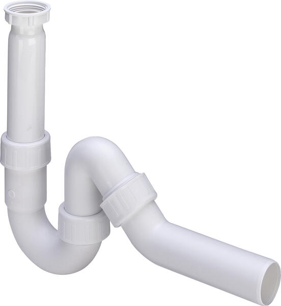 Virtuves izlietnes sifons, 1¼ x 40 mm, plastmasa, balts - Image 1
