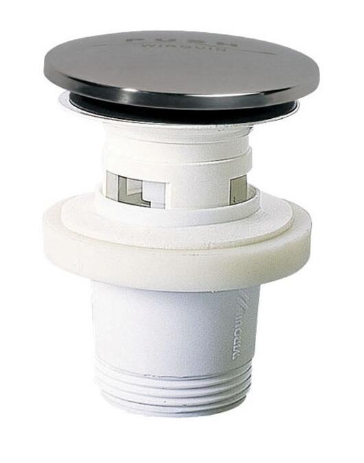 Izplūde ar Quick Clac korķi, 1¼ ", h=100 mm, plastmasa, balta/hroms - Image 1
