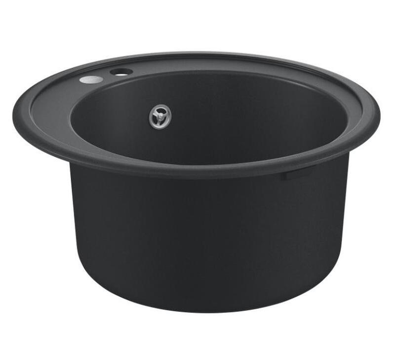 Virtuves izlietne K200 50-C, viena bļoda, d=510 mm, granite black - Image 1
