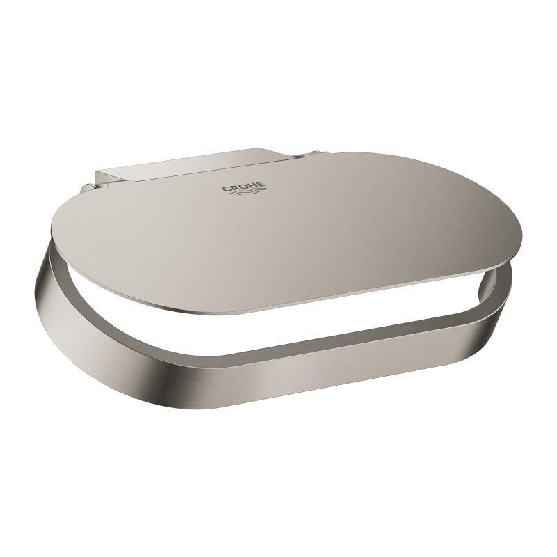 Tualetes papīra turētājs ar vāciņu Selection, brushed hard graphite - Image 1
