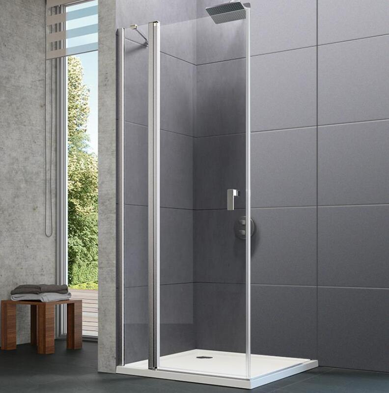Dušas durvis stūrim/nišai Design pure, 1000 mm, h=2000, hroms/caurspīdīgs stikls AP - Image 1