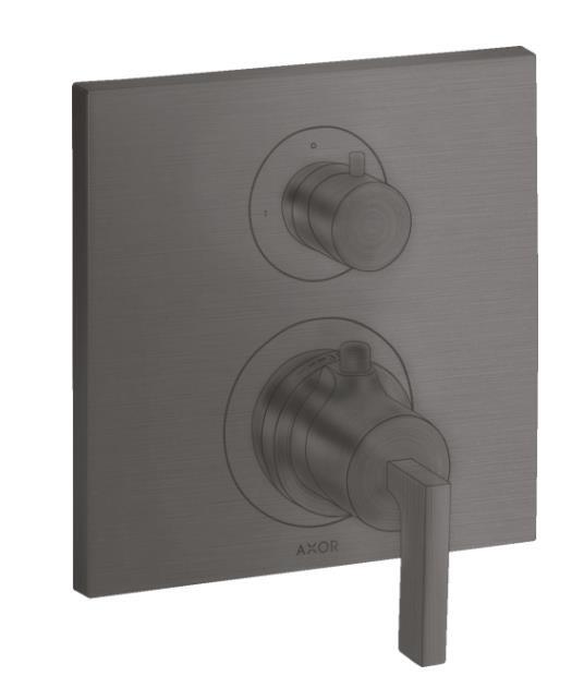 Iebūvējamā termostata Axor Citterio virsapmetuma daļa, ar 2 ceļu pārslēdzēju, brushed black chrome - Image 1