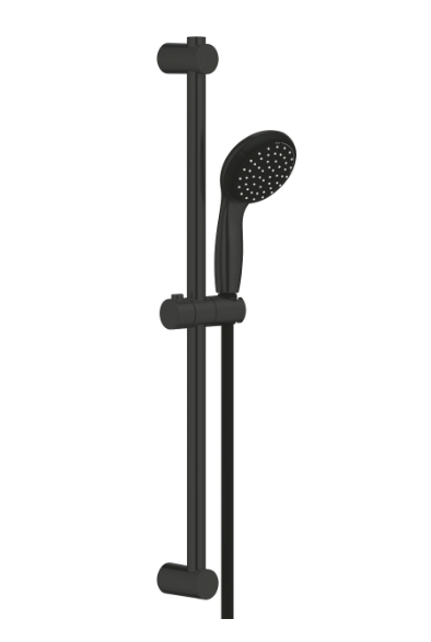Dušas komplekts Vitalio Start 100 II, 600 mm, matēts melns - Image 1