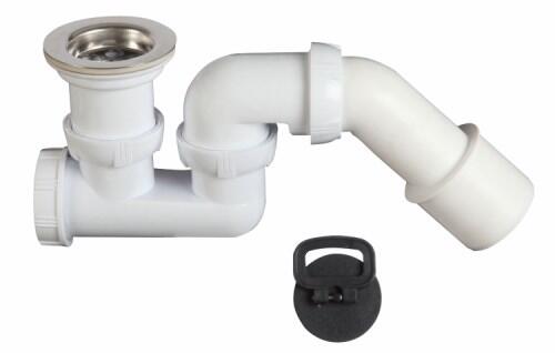 Dušas paliktņa sifons, d=50x40/50 mm, 47 l/min, plastmasa, balts - Image 1