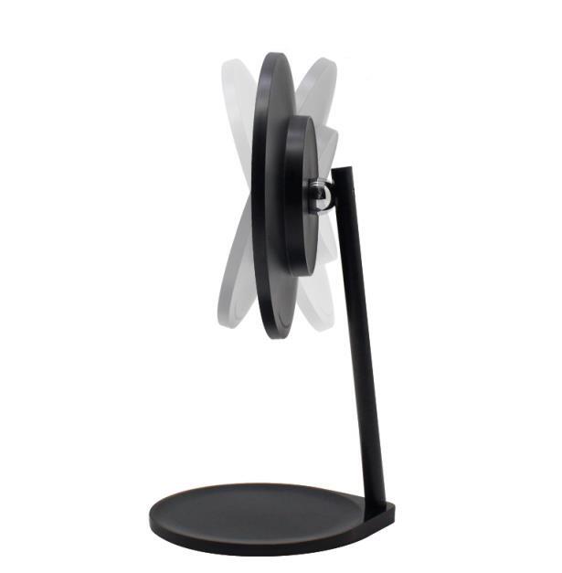 Kosmētiskais spogulis ar apgaismojumu Solo, d=210 mm, 3x palielina, melns - Image 1
