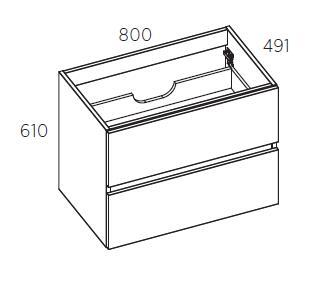 Izlietnes skapītis Grada, 800x491 mm, h=610 mm, 2A, graphite - Image 1