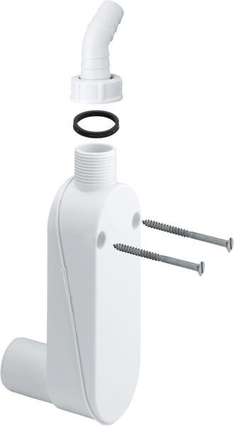 Veļas mašīnas sifons, d=40 mm, horizontāls, plastmasa, balts - Image 1