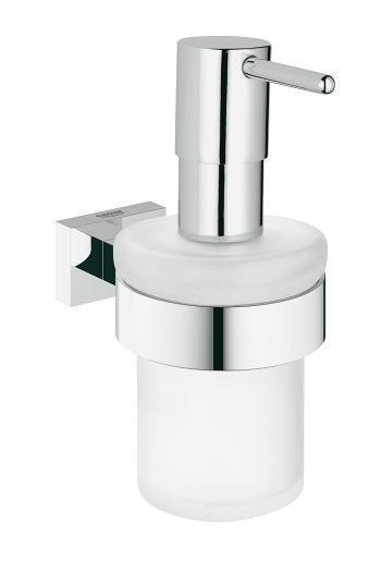 Škidro ziepju trauks ar turētāju Essentials Cube, hroms - Image 1