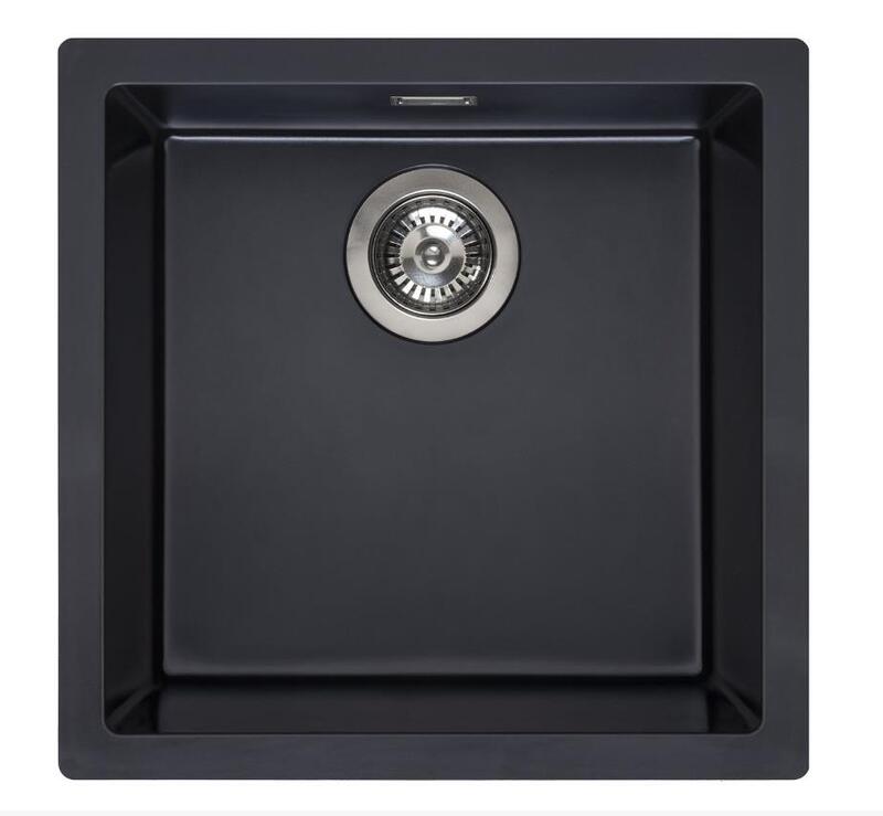 Virtuves izlietne Amsterdam 40, viena bļoda, 460x460 mm, pure black - Image 1
