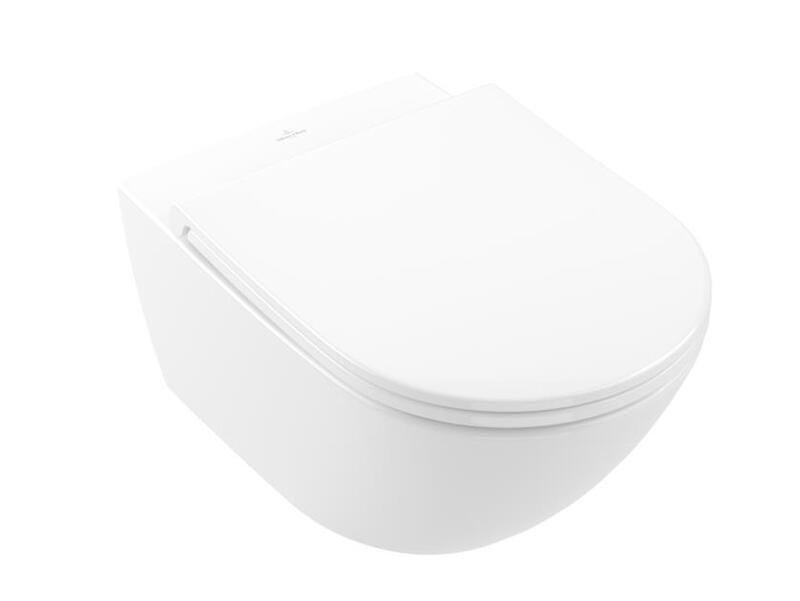 Pods ar QR/SC vāku Universo Rimless, stiprināms pie sienas, 370x560 mm, TwistFlush, AntiBac, balts - Image 1