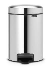 Atkritumu tvertne ar pedāli NewIcon, 3l, brilliant steel - Image 1