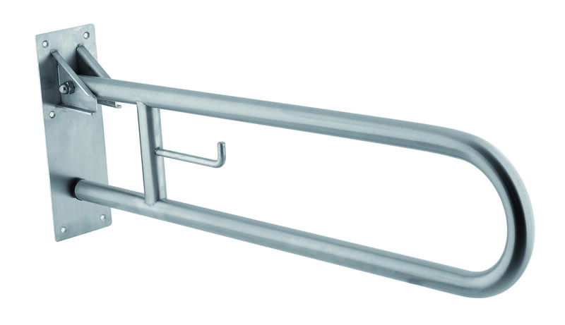 Atbalsta rokturis Medinox, paceļams, tualetes papīra turētājs, 738 mm, matēts nerūsējošais tērauds - Image 1