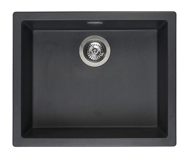 Virtuves izlietne Amsterdam 50, viena bļoda, 560x460 mm, black silvery - Image 1