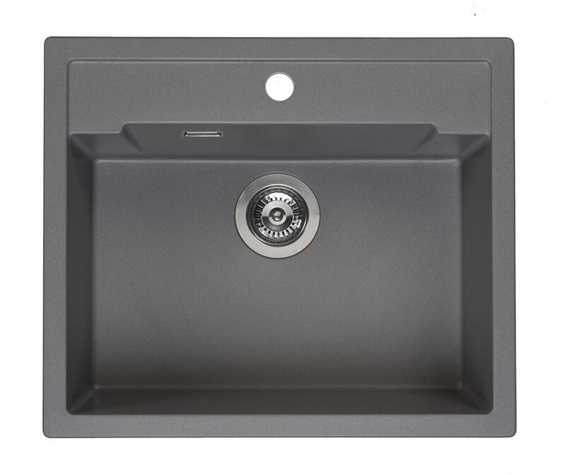 Virtuves izlietne Amsterdam 54 Tapwing, viena bļoda, 600x510 mm, grey silvery - Image 1