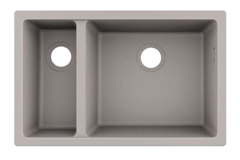 Virtuves izlietne S510-U635, 1.5 bļodas, 710x450 mm, zem virsmas, concrete grey - Image 1