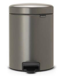 Atkritumu tvertne ar pedāli NewIcon, 5l, platinum - Image 1