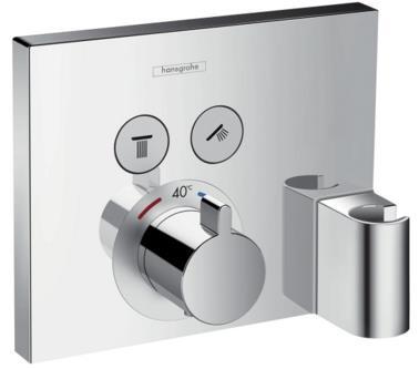 Iebūvējamā termostata ShowerSelect virsapmetuma daļa, ar 2 izejām un Fixfit turētāju, hroms - Image 1