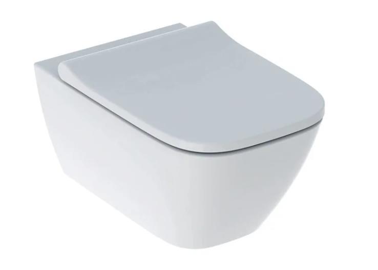 Pods ar SC vāku Smyle Square Rimfree, stiprināms pie sienas, 355x540 mm, balts - Image 1