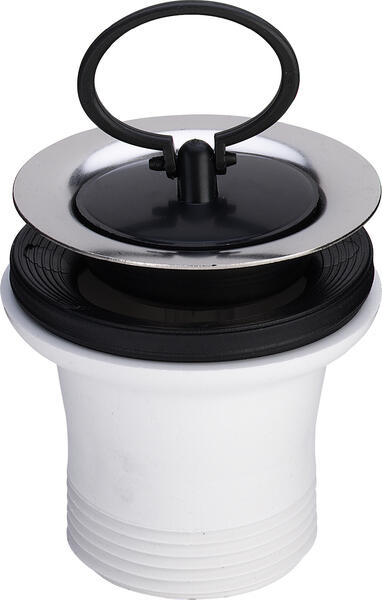 Virtuves izlietnes izplūde, 1½ x 70 mm, apaļais āķis, plastmasa, balts - Image 1