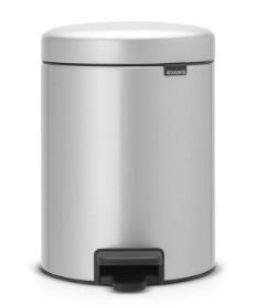 Atkritumu tvertne ar pedāli NewIcon, 5l, metallic grey - Image 1
