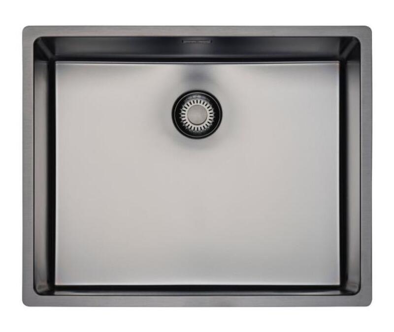 Virtuves izlietne New York Comfort 50x40 (L), viena bļoda, 540x440 mm, gun metal silver - Image 1