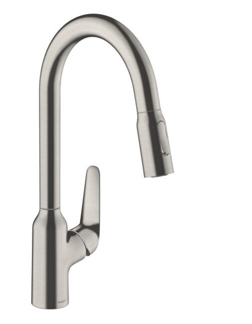 Virtuves izlietnes maisītājs ar izvelkamu dušu M429-H220, stainless steel optic - Image 1