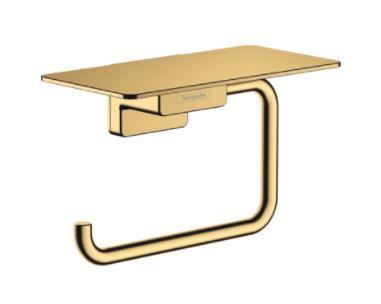 Tualetes papīra turētājs ar plauktiņu AddStoris, polished gold optic - Image 1