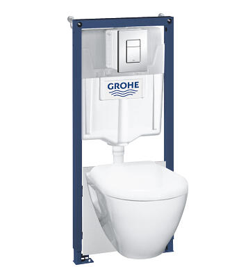 Komplekts - pods ar SC vāku Serel, rāmis h=1130 mm, taustiņš Skate Cosmo hroms, GroheFresh,  stiprin - Image 1