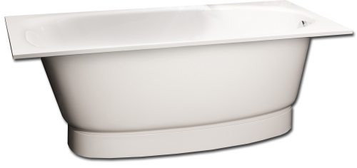 Vanna UNO 170, 1700x750 mm, ar zemo paneli un sifonu, balta akmens masas - Image 1