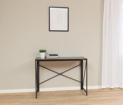 Tenzo saliekamais rakstāmgalds 100x50 cm, melns osis (Black Ash)