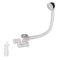 Vannas sifons, d=40/50 mm, 600 mm, 55 l/min, plastmasa, balts/hroms