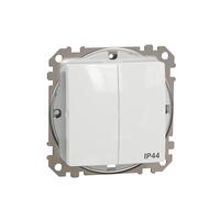 Divu taustiņu slēdzis (1+1) z/a (meh.) balts IP44 SEDNA Design